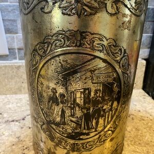 Vintage Gold Decorative Canister‎